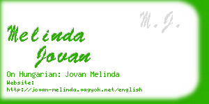 melinda jovan business card
